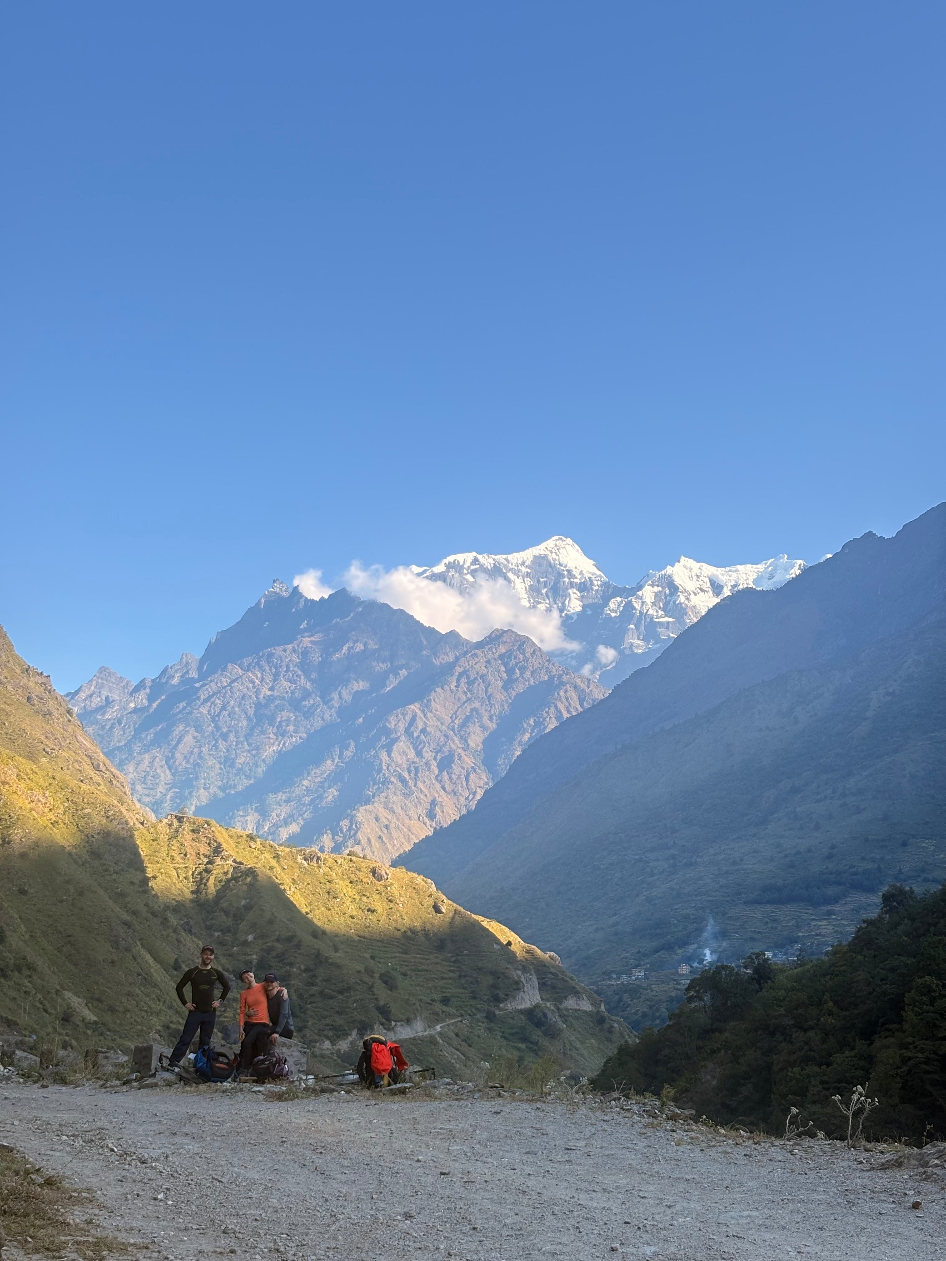 The group prepared for the ascent