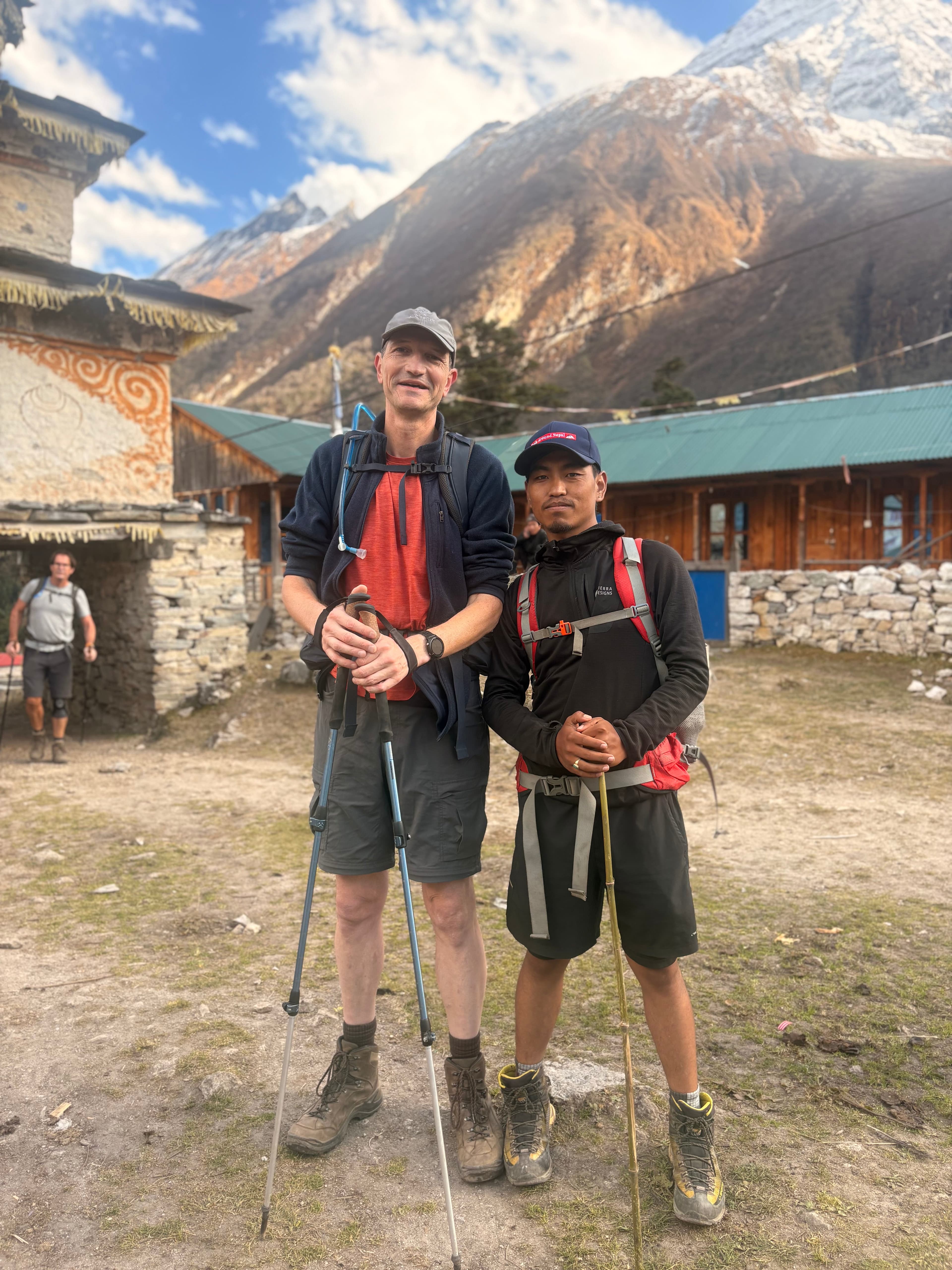 Celebrating reaching the high pass