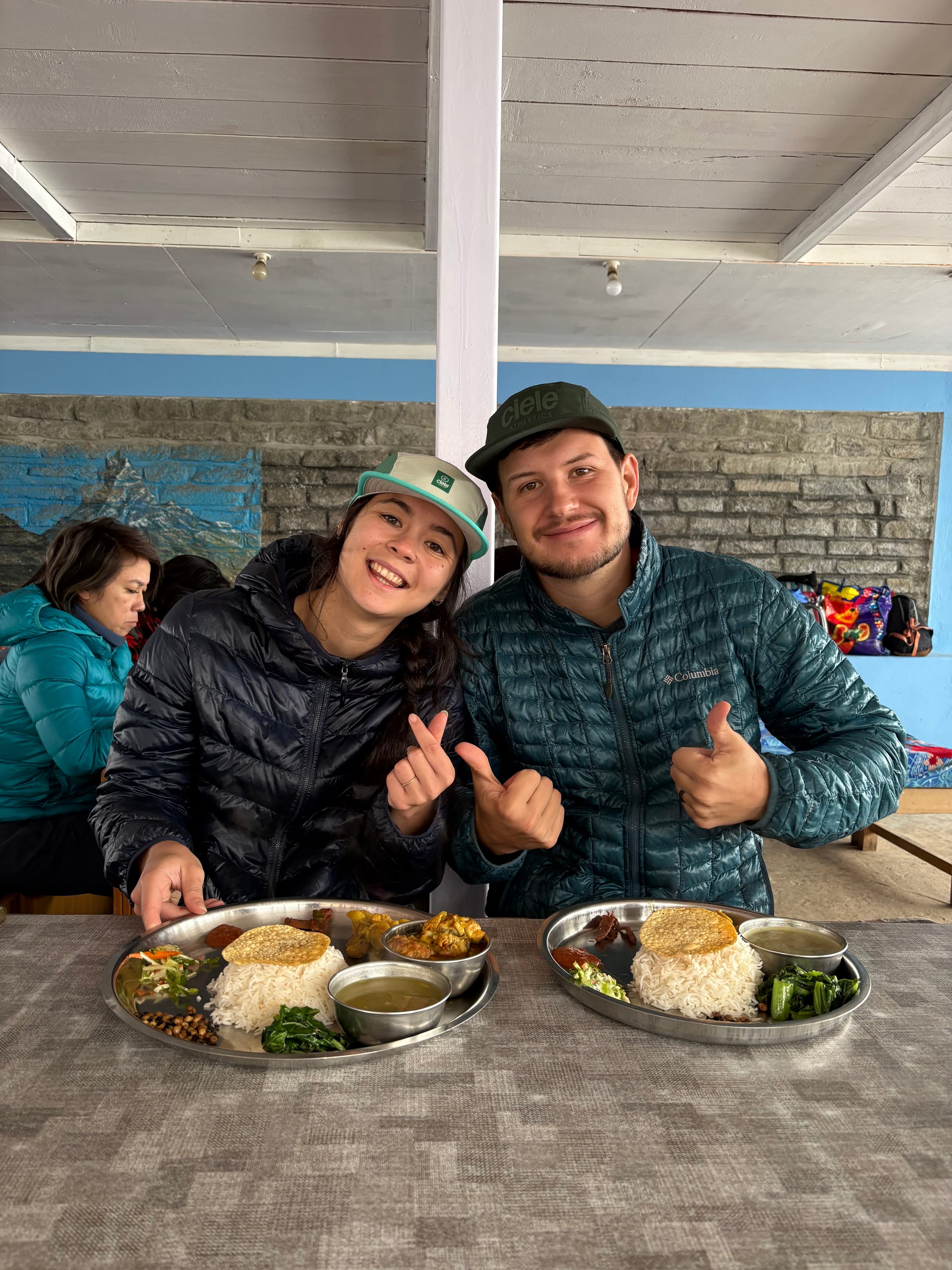 Shared laughter at basecamp